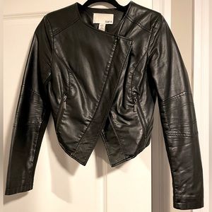 BAR III Faux Leather Crop Jacket